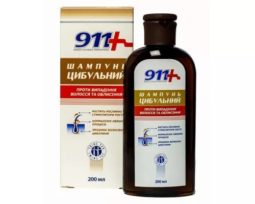911 Цибульний, шампунь проти випадіння волосся і облисіння, 200 мл | интернет-аптека Farmaco.ua
