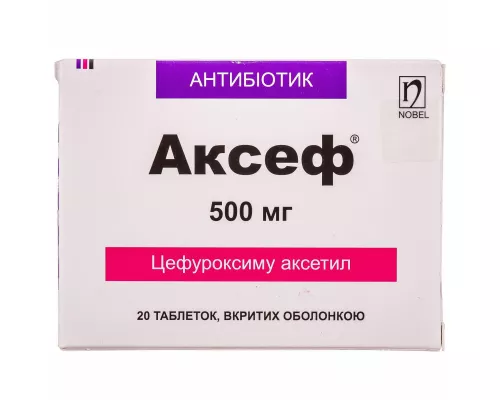 Аксеф, таблетки вкриті оболонкою, 500 мг, №20 | интернет-аптека Farmaco.ua