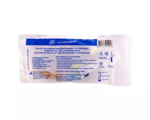 Alexpharm, система для вливания инфузионных растворов Luer Slip с металлическим шипом, №1 | интернет-аптека Farmaco.ua