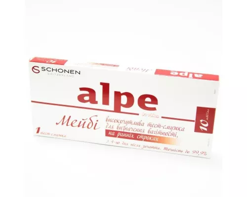 Alpe® in-vitro Maybe, тест-смужка для визначення вагітності на ранніх термінах, №1 | интернет-аптека Farmaco.ua