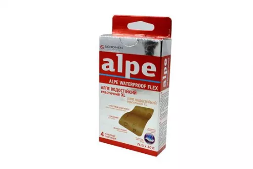 Alpe, пластир, водостійкий, еластичний, розмір XL, 76 х 50 мм, №4 | интернет-аптека Farmaco.ua