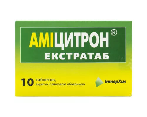 Аміцитрон Екстратаб, таблетки вкриті плівковою оболонкою, №10 | интернет-аптека Farmaco.ua