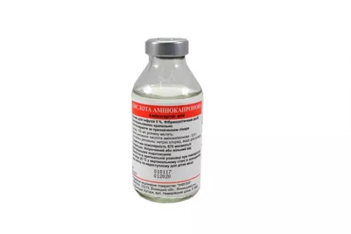 Аминокапроновая кислота, раствор для инфузий, 5%, 100 мл | интернет-аптека Farmaco.ua