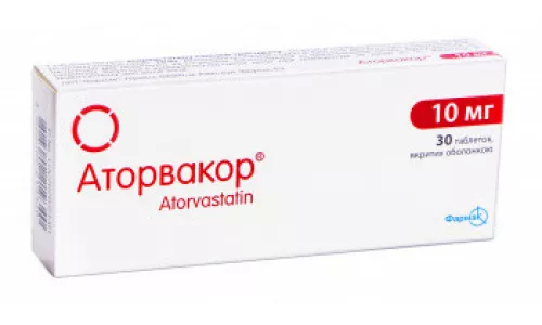 Аторвакор®, таблетки вкриті оболонкою, 10 мг, №30 | интернет-аптека Farmaco.ua
