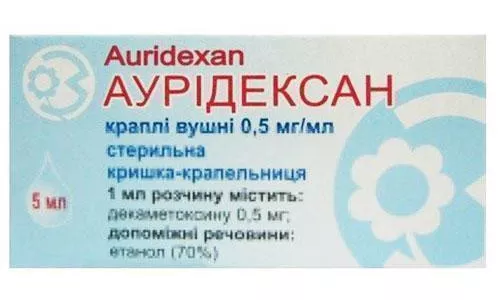 Ауридексан, капли ушные, флакон 5 мл, 0.5 мг/мл | интернет-аптека Farmaco.ua
