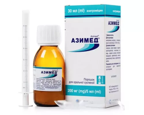 Азимед®, порошок для оральної суспензії, флакон з калібрувальним шприцем і мірною ложкою, 200 мг/5 мл, 30 мл | интернет-аптека Farmaco.ua