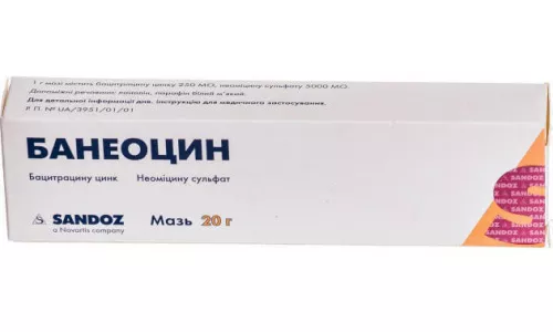 Банеоцин, мазь для зовнішнього застосування, туба 20 г, №1 | интернет-аптека Farmaco.ua