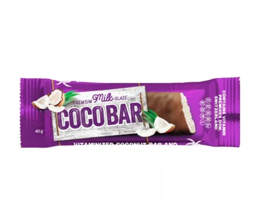 Coco Bar Кокос, батончик витаминный в молочной кондитерской глазури, 40 г | интернет-аптека Farmaco.ua