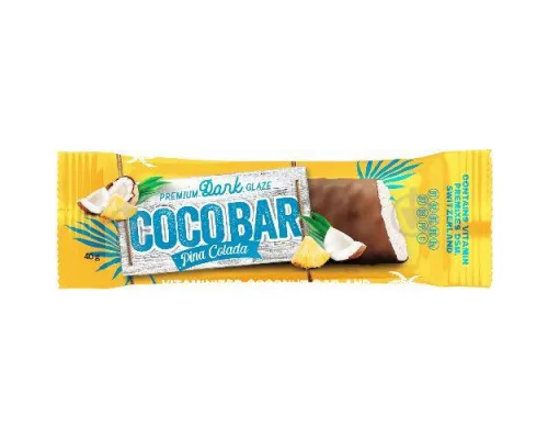 Coco Bar Pina colada, батончик, добавка диетическая, витаминная, в шоколадной глазури с арахисом, 40 г | интернет-аптека Farmaco.ua