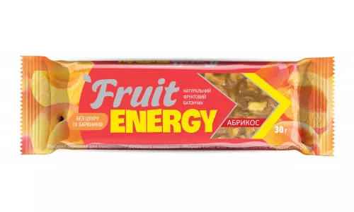 Fruit Energy, батончик фруктовий, абрикос, 30 г | интернет-аптека Farmaco.ua