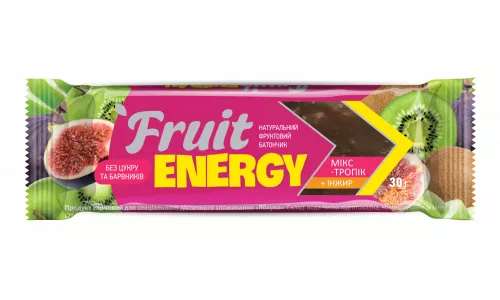 Fruit Energy, батончик фруктовый, тропический микс + инжир, 30 г | интернет-аптека Farmaco.ua
