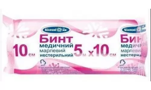 Белоснежка, бинт марлевый, нестерильный, 5 м х 10 см | интернет-аптека Farmaco.ua