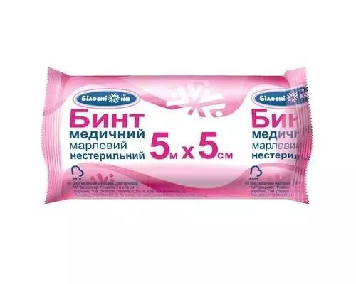 Белоснежка, бинт марлевый, нестерильный, 5 м х 5 см | интернет-аптека Farmaco.ua