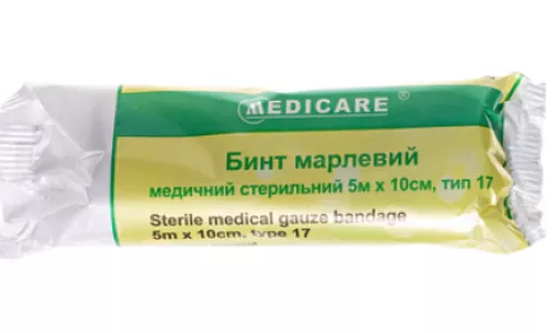 Medicare, бинт, медичний, марлевий, нестерильний, 5 м х 10 см, тип 17 | интернет-аптека Farmaco.ua