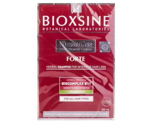 Bioxsine DermaGen Forte, шампунь рослинний від інтенсивного випадіння волосся, для всіх типів, 300 мл | интернет-аптека Farmaco.ua