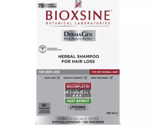 Bioxsine DermaGen, шампунь рослинний для нормального та сухого волосся проти випадіння, 300 мл | интернет-аптека Farmaco.ua