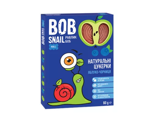 Bob Snail, конфеты натуральные, яблоко-черника, 60 г | интернет-аптека Farmaco.ua