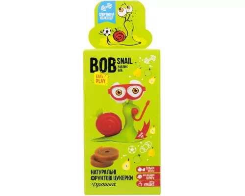 Bob Snail, цукерки натуральні, з яблуком та грушею, 20 г +Іграшка | интернет-аптека Farmaco.ua