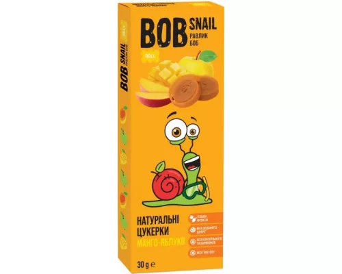 Bob Snail, цукерки натуральні, яблуко-манго, 30 г | интернет-аптека Farmaco.ua