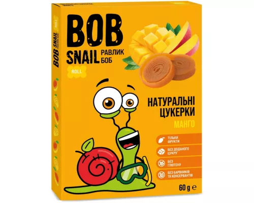 Bob Snail, цукерки натуральні, з манго, 60 г | интернет-аптека Farmaco.ua