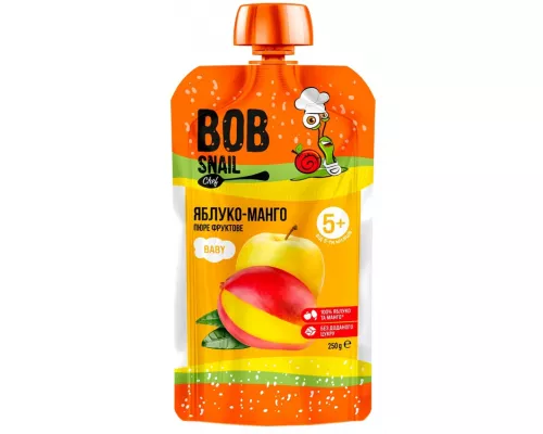 Bob Snail, пюре для дітей, яблуко-манго, 250 г | интернет-аптека Farmaco.ua