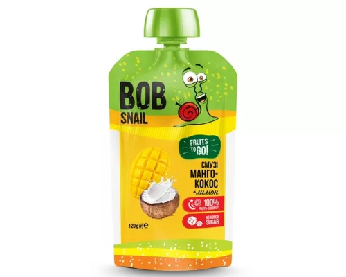 Bob Snail, смузі, манго-кокос, 120 г | интернет-аптека Farmaco.ua