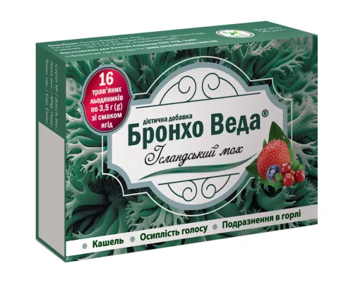 Бронхо Веда, леденцы травяные с исландским мхом, со вкусом ягод, №16 | интернет-аптека Farmaco.ua