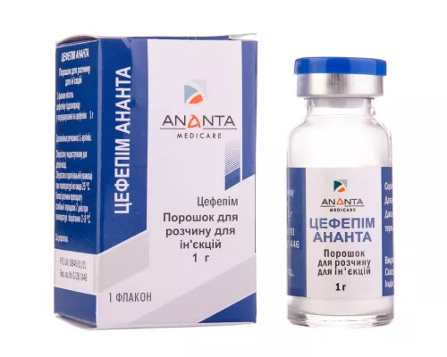 Цефепим Ананта, порошок для раствора для инъекций, 1 г, №1 | интернет-аптека Farmaco.ua