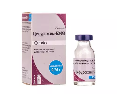 Цефуроксим-БХФЗ, порошок для розчину для ін'єкцій, 0.75 г | интернет-аптека Farmaco.ua