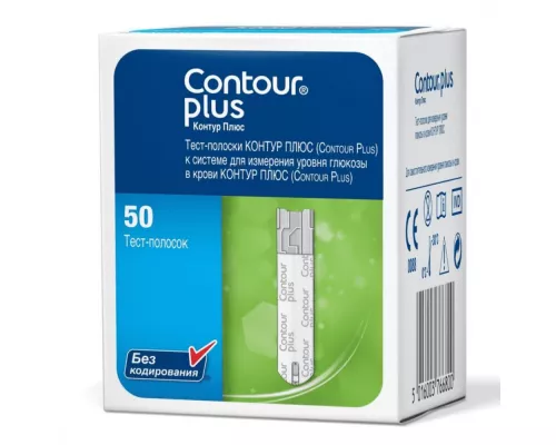 Contour® Plus, тест-полоски, для глюкометра, №50 | интернет-аптека Farmaco.ua