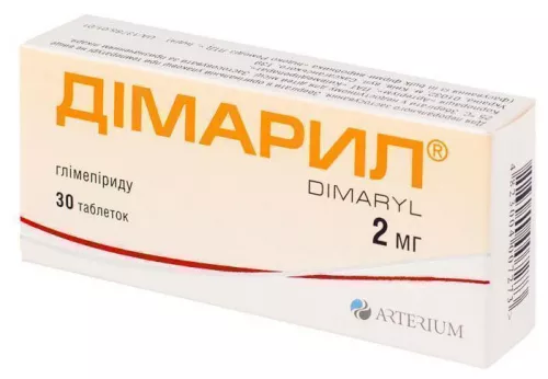 Дімарил, таблетки 2 мг, №30 (10х3) | интернет-аптека Farmaco.ua