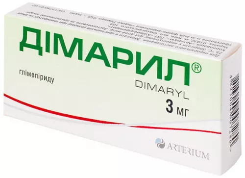 Димарил, таблетки, 3 мг, №30 (10х3) | интернет-аптека Farmaco.ua