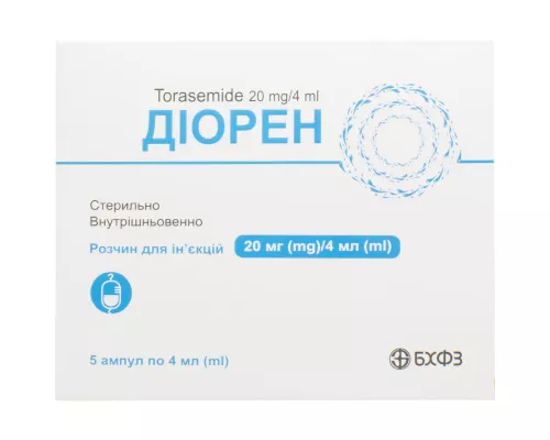 Діорен, розчин для ін'єкцій, ампули 4 мл, 20 мг/4 мл, №5 | интернет-аптека Farmaco.ua