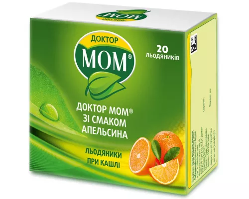 Доктор Мом®, льодяники, зі смаком апельсину, №20 | интернет-аптека Farmaco.ua