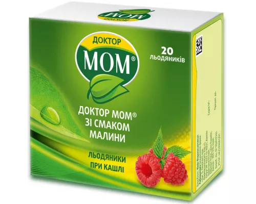 Доктор Мом®, льодяники, зі смаком малини, №20 | интернет-аптека Farmaco.ua