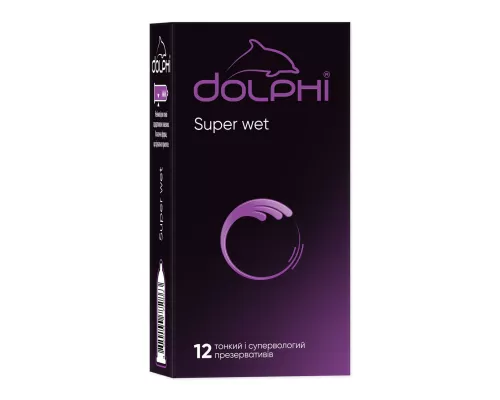 Dolphi Super Wet, презервативи латексні, тонкі та супервологі, №12 | интернет-аптека Farmaco.ua