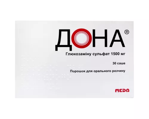 Дона, порошок для приготування розчину для перорального застосування, пакет, 1500 мг, №30 | интернет-аптека Farmaco.ua