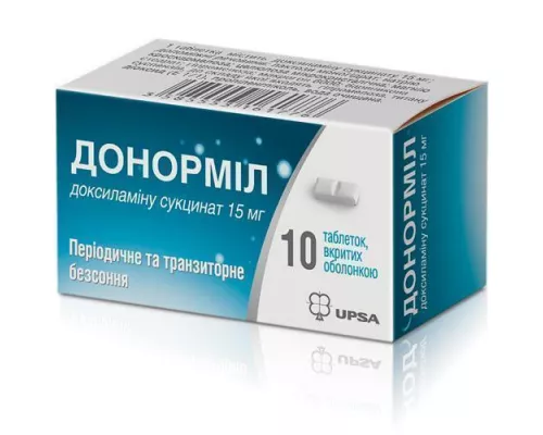 Донормил, таблетки покрытые оболочкой, 15 мг, №10 | интернет-аптека Farmaco.ua