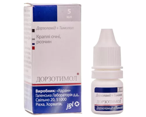 Дорзотимол, краплі очні, розчин, флакон 5 мл | интернет-аптека Farmaco.ua