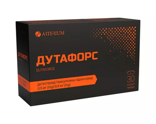 Дутафорс, капсулы твердые, 0.5 мг/0.4 мг, №30 (6х5) | Farmaco.ua Дутафорс, капсулы твердые, 0.5 мг/0.4 мг, №30 (6х5) | интернет-аптека Farmaco.ua