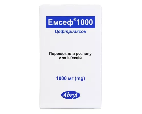 Емсеф 1000, порошок для розчину для ін'єкцій, 1000 мг, №1 | интернет-аптека Farmaco.ua