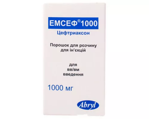 Емсеф® 1000, порошок для розчину для ін'єкцій, флакон 1000 мг, №1 | интернет-аптека Farmaco.ua