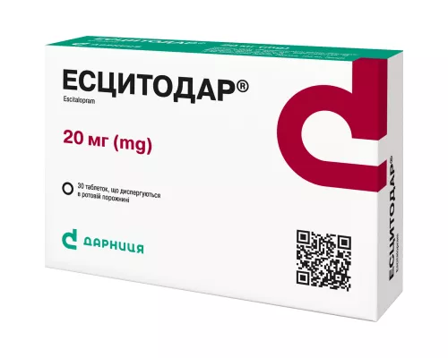 Есцитодар, таблетки що диспергуються в ротовій порожнині, 20 мг, №30 (15х2) | интернет-аптека Farmaco.ua