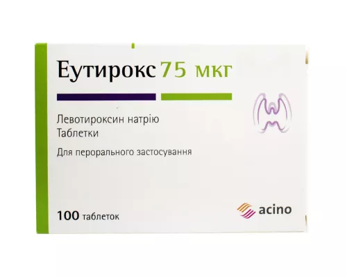 Еутирокс®, таблетки, 75 мкг, №100 | интернет-аптека Farmaco.ua