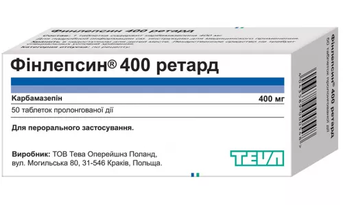 Фінлепсин® 400 Ретард, таблетки пролонгованої дії, 400 мг, №50 | интернет-аптека Farmaco.ua