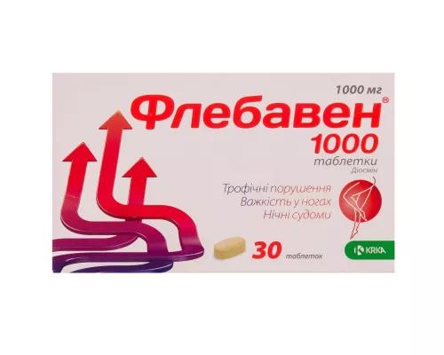 Флебавен, таблетки, 1000 мг, №30 | интернет-аптека Farmaco.ua