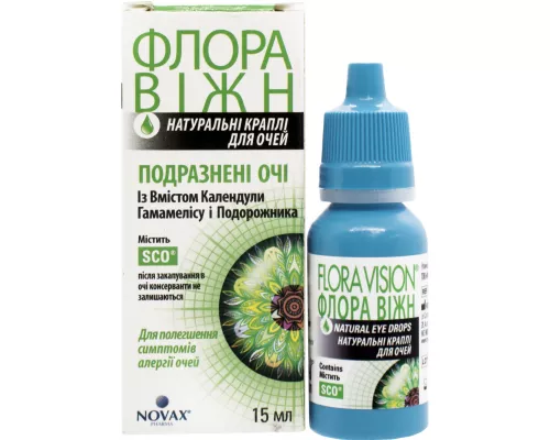 Флора Вижн Раздраженные глаза, капли глазные, раствор, флакон-капельница, 15 мл | интернет-аптека Farmaco.ua