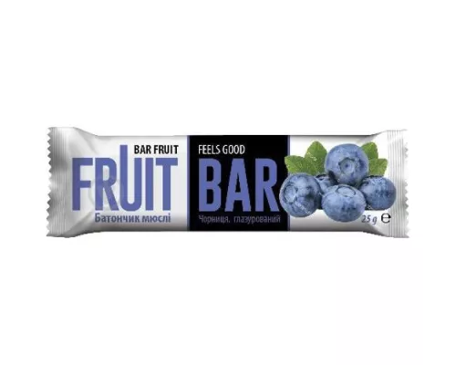 Fruit Bar, батончик-мюслі, чорниця у глазурі, 25 г | интернет-аптека Farmaco.ua