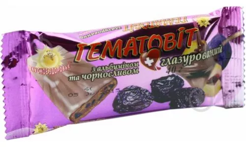 Гематовит с альбумином и черносливом в глазури, 40 г | интернет-аптека Farmaco.ua