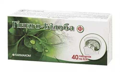 Гінкго Білоба-Ф, таблетки, 0.5 г, №40 | интернет-аптека Farmaco.ua